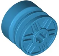 Dark Azure Wheel 18mm D. x 14mm with Axle Hole, Fake Bolts and Shallow Spokes