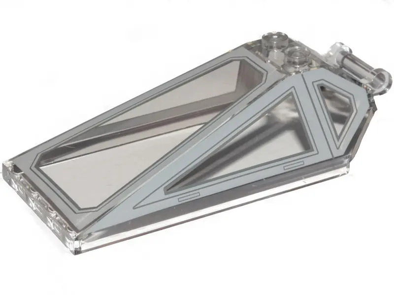 Trans-Clear Windscreen 8 x 4 x 2 with 2 Studs and Bar Handle with Light Bluish Gray Cockpit Window F