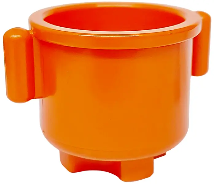 Reddish Orange Duplo Utensil Kettle with Closed Smooth Handles 2 x 2 x 1 1/2