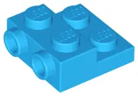 Dark Azure Plate, Modified 2 x 2 x 2/3 with 2 Studs on Side