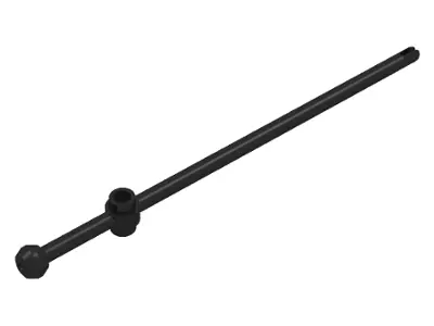 Black Bar  12L with Open Stud, Tow Ball, and Slit (Boat Mast)