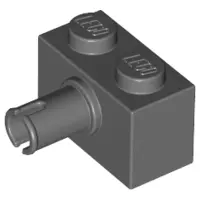 Dark Bluish Gray Brick, Modified 1 x 2 with Pin
