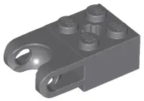 Dark Bluish Gray Technic, Brick Modified 2 x 2 with Ball Socket and Axle Hole - Straight Forks with 