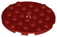 Dark Red Plate, Round 6 x 6 with Hole