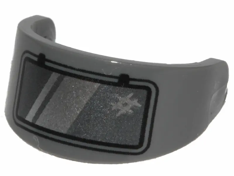 Dark Bluish Gray Minifigure, Visor Standard with Pearl Dark Gray and Silver Welding Visor Pattern
