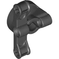 Black Technic, Steering, Wheel Hub Holder with 2 Pin Holes and 2 Arms with Axle Holes with Slots