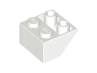 White Slope, Inverted 45 2 x 2 with Flat Bottom Pin