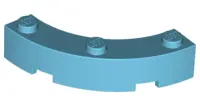 Medium Azure Brick, Round Corner 4 x 4 Macaroni with 3 Studs