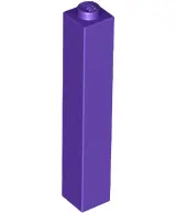 Dark Purple Brick 1 x 1 x 5 - Solid Stud