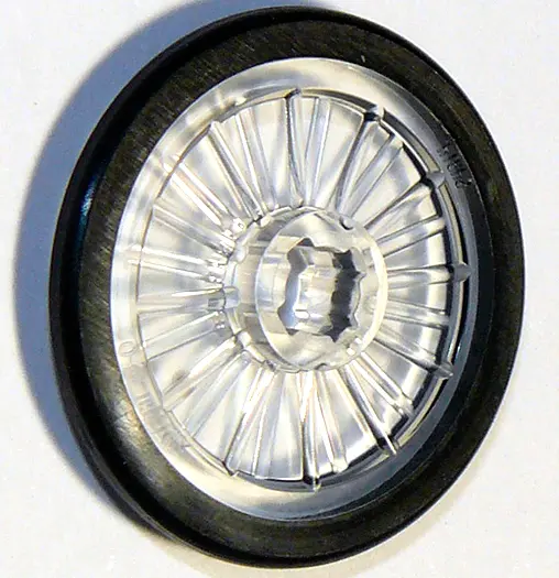 Trans-Clear Wheel Wheelchair with Molded Black Hard Rubber Tire Pattern