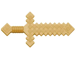 Pearl Gold Minifigure, Weapon Sword Pixelated (Minecraft)