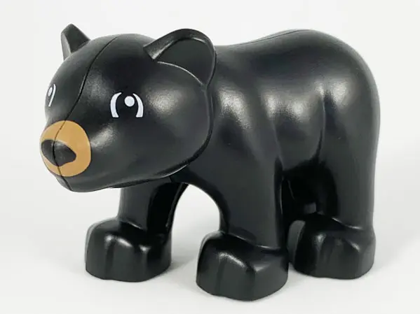 Black Duplo Bear Baby Cub with Medium Nougat Muzzle Pattern