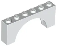 White Arch 1 x 6 x 2 - Thick Top with Reinforced Underside