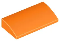 Orange Slope, Curved 2 x 4 x 2/3 with Bottom Tubes