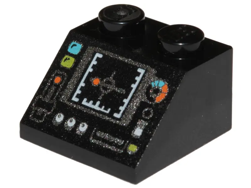 Black Slope 45 2 x 2 with Silver Control Panel and Screen Pattern