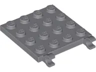 Dark Bluish Gray Plate, Modified 4 x 4 with 2 Open O Clips (Horizontal Grip)