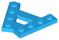 Dark Azure Wedge, Plate A-Shape with 2 Rows of 4 Studs