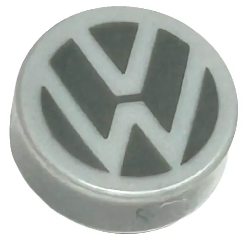 Light Bluish Gray Tile, Round 1 x 1 with VW Logo Pattern