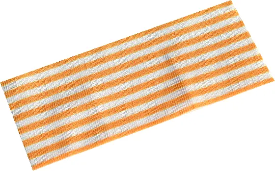 White Cloth Picnic Tablecloth / Blanket 14 x 6 with Orange Stripes Pattern