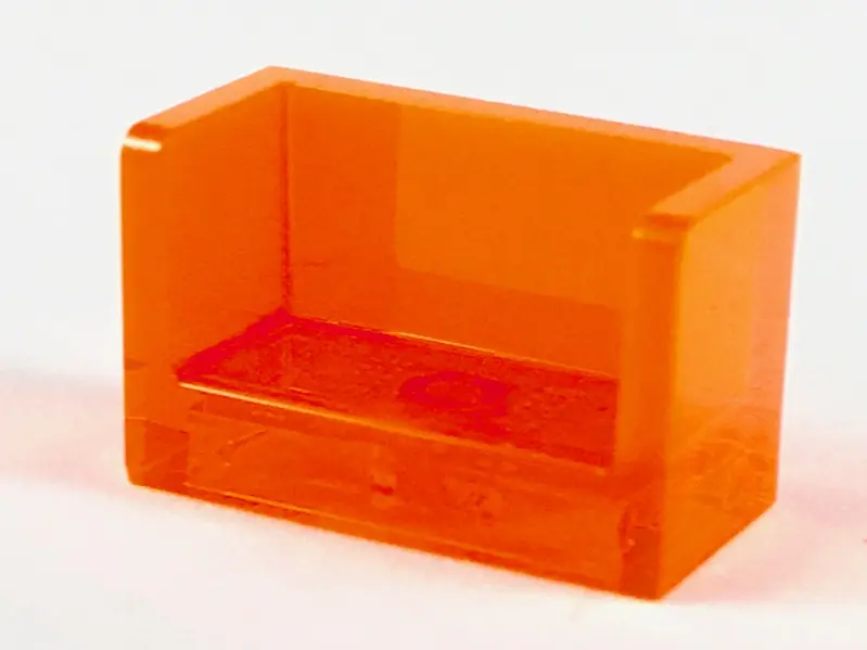 Trans-Neon Orange Panel 1 x 2 x 1 with Rounded Corners and 2 Sides