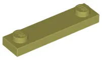Olive Green Plate, Modified 1 x 4 with 2 Studs without Groove