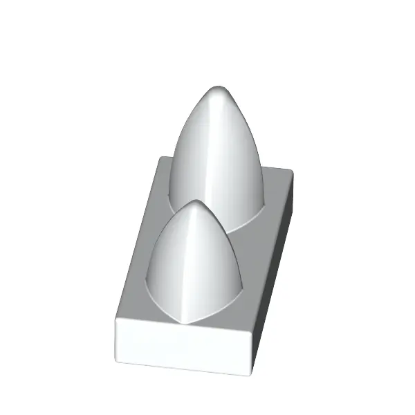 PLATE 1X2 W.2 VERTICAL TEETH