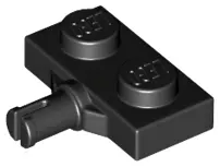 Black Plate, Modified 1 x 2 with Wheel Holder