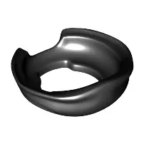 Black Minifigure Ninja Face Scarf with Notch in Back