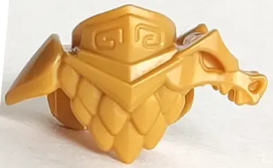 Pearl Gold Minifigure Armor Breastplate with Shoulder Pads Dragon, Chest Feathers and 2 Studs on Bac