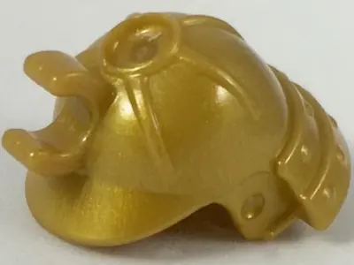 Pearl Gold Minifigure, Headgear Helmet Ninja / Samurai with Clip and Long Visor