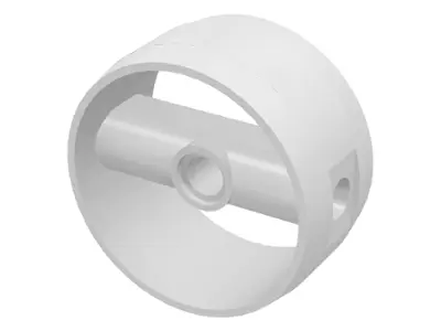White Cylinder 4 x 4 x 1 2/3 with Pin Holes and Center Bar