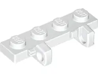 White Hinge Plate 1 x 4 Locking Dual 1 Finger on Side