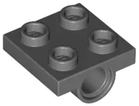 Dark Bluish Gray Plate, Modified 2 x 2 with Pin Hole