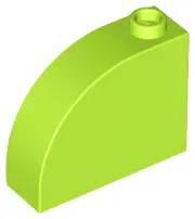 Lime Slope, Curved 3 x 1 x 2 with Hollow Stud