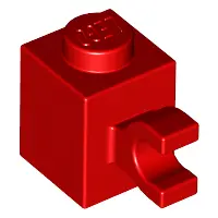 Red Brick, Modified 1 x 1 with Clip (Horizontal Grip)