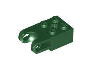 Dark Green Technic, Brick Modified 2 x 2 with Ball Socket and Axle Hole - Straight Forks with Round 