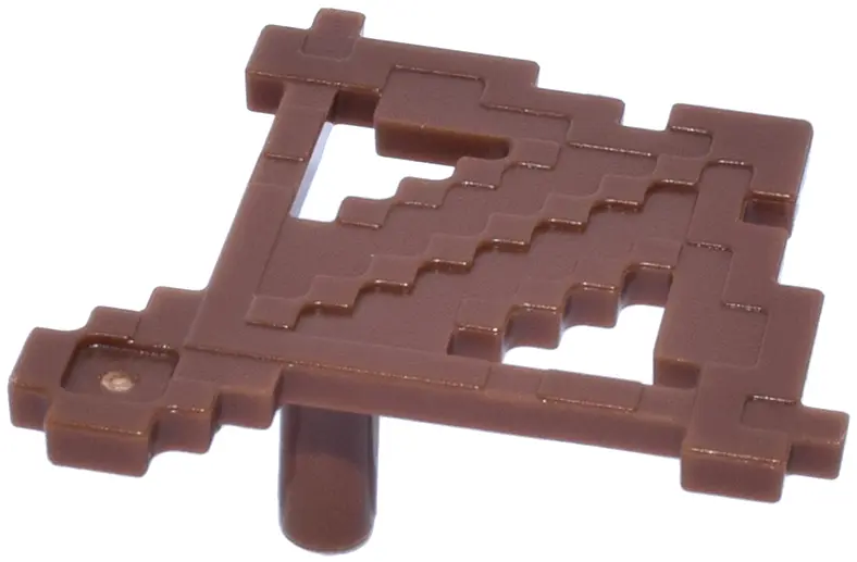 Reddish Brown Minifigure, Weapon Crossbow with Arrow Pixelated (Minecraft)