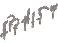 Flat Silver Minifigure, Weapon Pack Minecraft, 8 in Bag (Multipack)