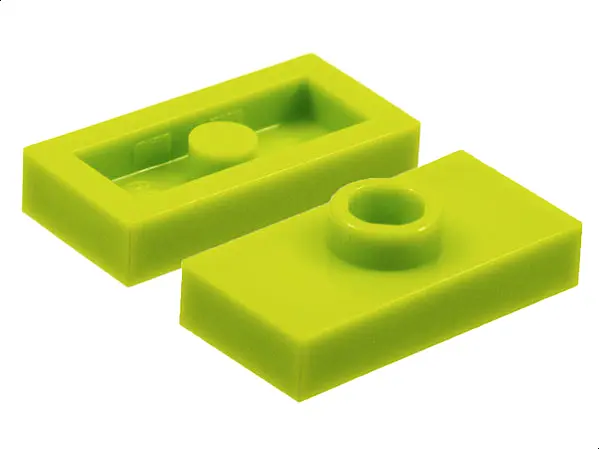 Lime Plate, Modified 1 x 2 with 1 Stud without Groove (Jumper)