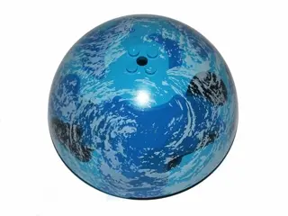 Dark Azure Cylinder Hemisphere 11 x 11, Studs on Top with Black, Blue, and White Planet Pattern (SW 