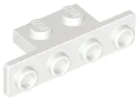 White Bracket 1 x 2 - 1 x 4 with Rounded Corners