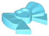 Medium Azure Friends Accessories Hair Decoration, Bow with Heart, Long Ribbon, and Small Pin