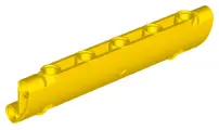 Yellow Technic, Panel Curved 11 x 3 with 2 Pin Holes through Panel Surface
