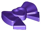 Dark Purple Friends Accessories Hair Decoration, Bow with Heart, Long Ribbon, and Small Pin