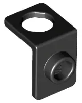 Black Minifigure Neck Bracket with Back Stud - Thin Back Wall
