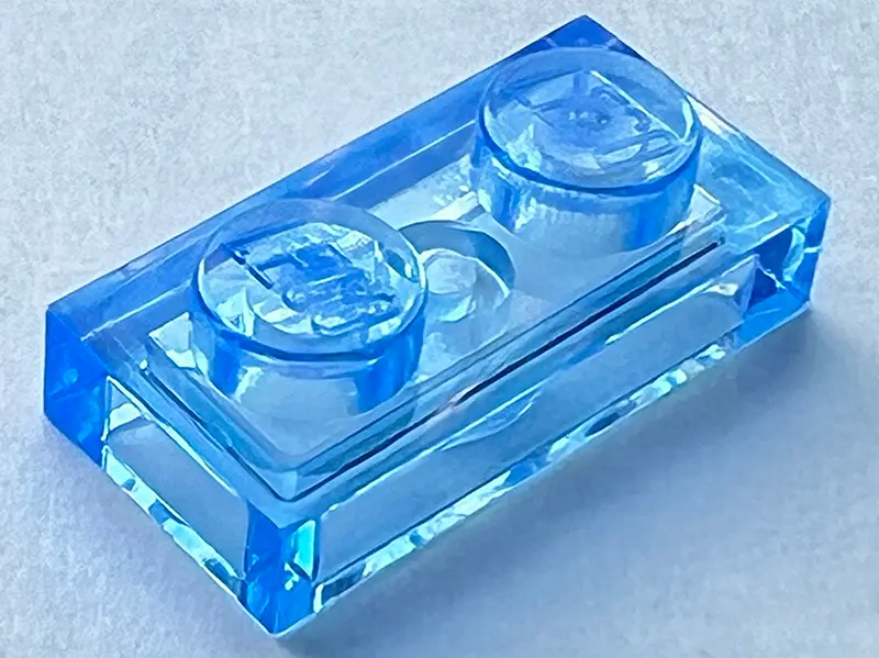 Trans-Medium Blue Plate 1 x 2