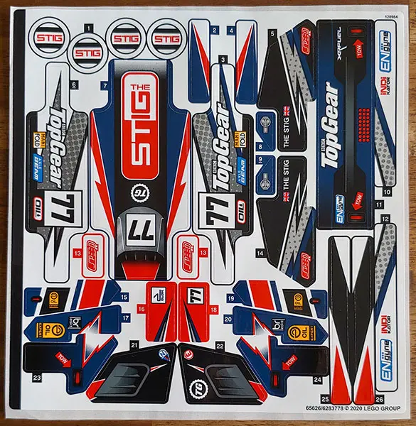 Sticker Sheet for Set 42109 - (65626/6283778)
