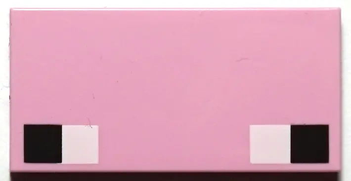 Bright Pink Tile 2 x 4 with Small White and Black Squares Pattern (Minecraft Pig Eyes)