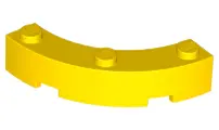 Yellow Brick, Round Corner 4 x 4 Macaroni with 3 Studs