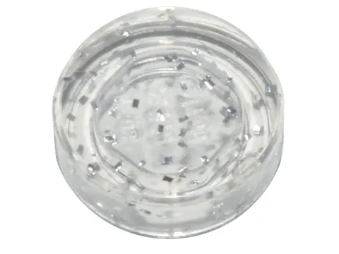 Glitter Trans-Clear Tile, Round 1 x 1